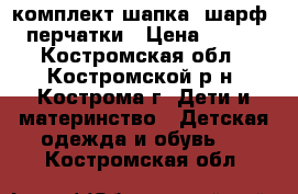 комплект шапка, шарф, перчатки › Цена ­ 350 - Костромская обл., Костромской р-н, Кострома г. Дети и материнство » Детская одежда и обувь   . Костромская обл.